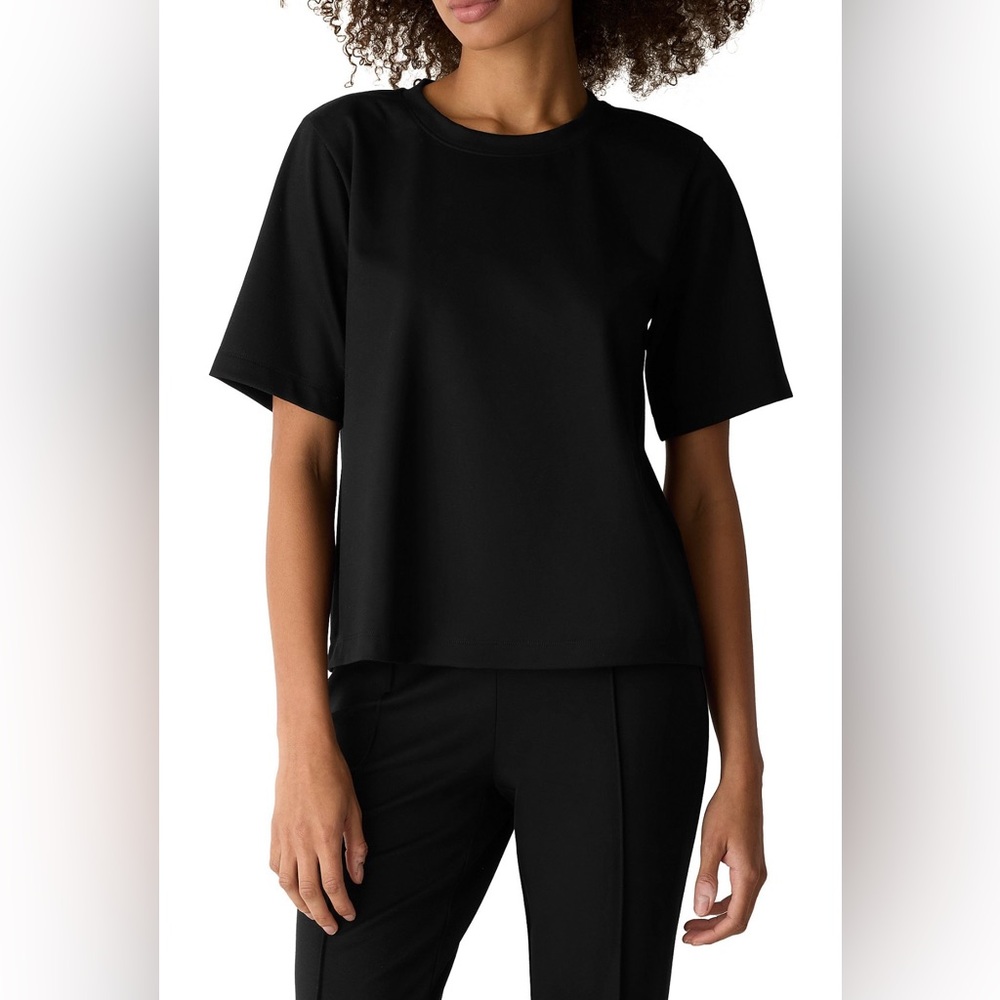 🚨Sale🚨 NWT Eileen Fisher Black Short Sleeve Top Size MP